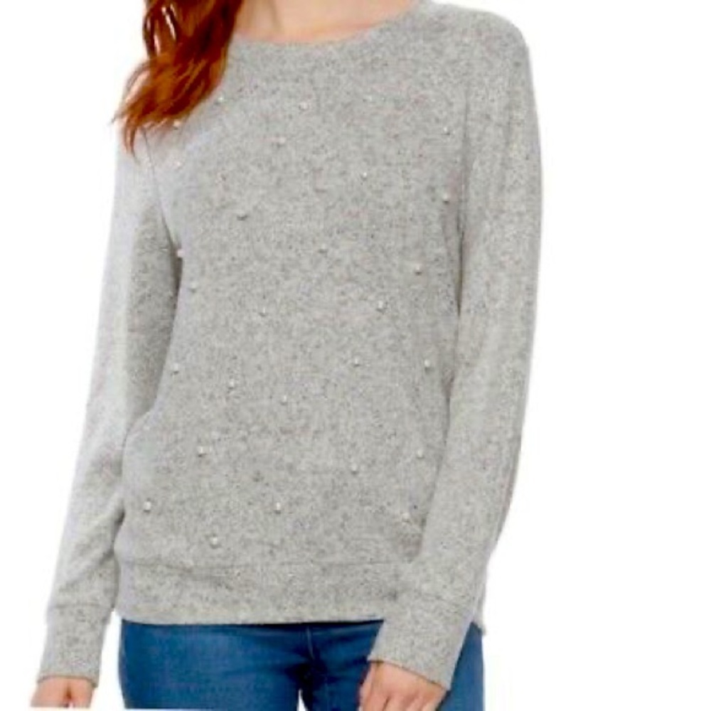 Juicy Couture Sweater Butter Soft Faux Pearl Fleece Like Shirt Pullover Sweater